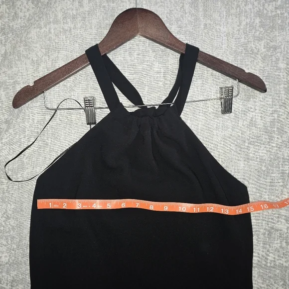 Theory Nayline R Crepe Tie-Waist High-Low Halter Dress, Black - Size 6 - Picture 4 of 8